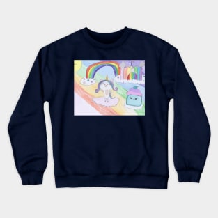 AriCorn88 Rainbow Castle Unicorn Crewneck Sweatshirt